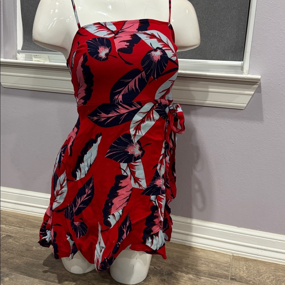 Express Red and Blue Textured Fabric